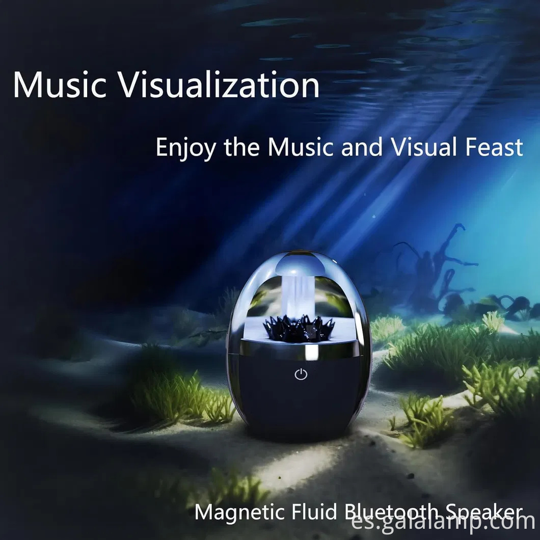 Altavoz dinámico de fluido magnético: iluminado por lámpara de fluido magnético